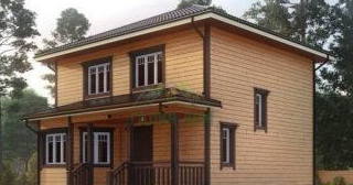 Двухэтажный дом из бруса в Петергофе от Строй-Мск - строительство от 134316 руб.